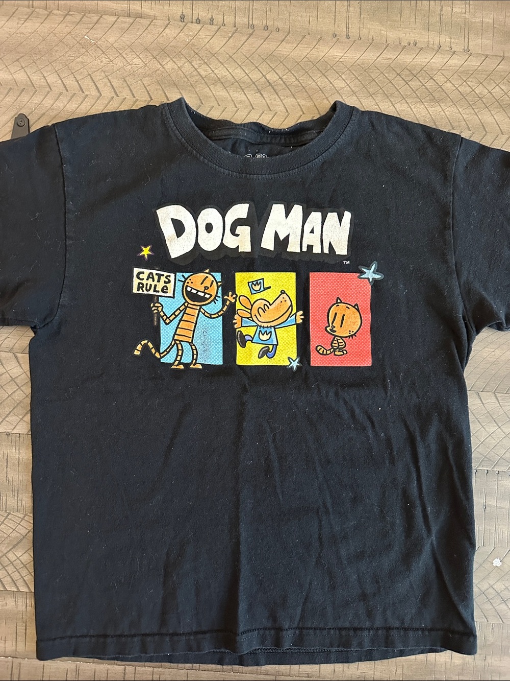 Dog Man Short Sleeve Graphic Tee - Black